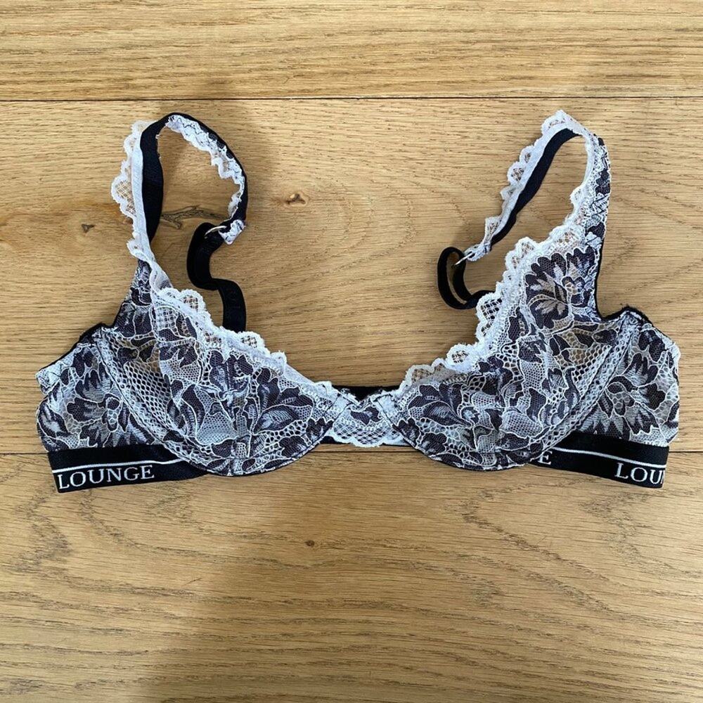 Lounge Luxe Balcony Lace Underwire Bra in Black & White